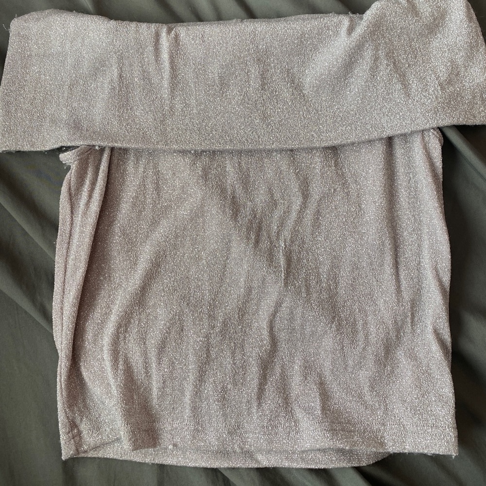 Silver Sparkly Off Shoulder Top🤍